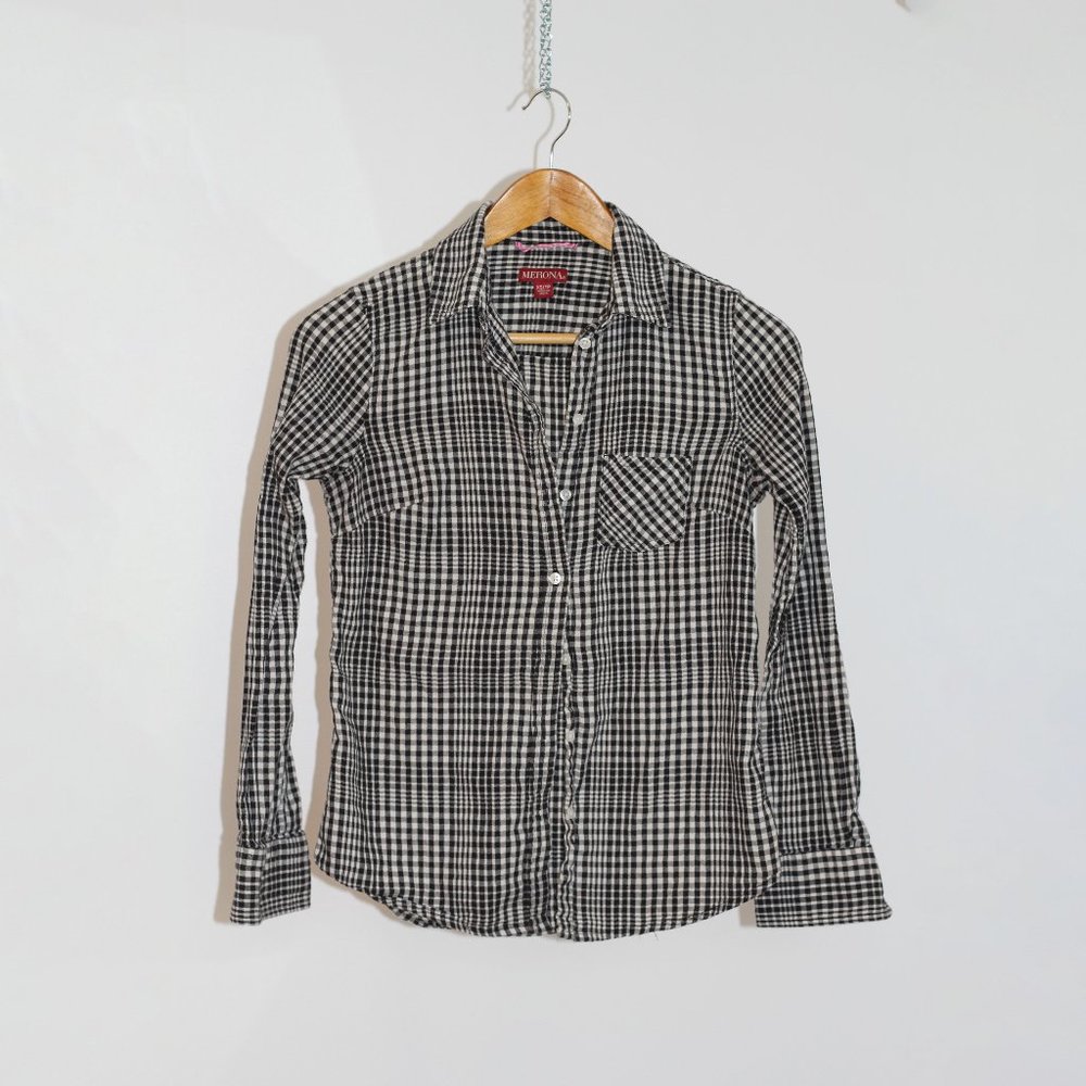 Black & White Plaid Button Down